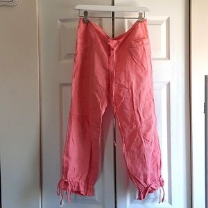 Juicy Couture Pink Petite Linen Capris